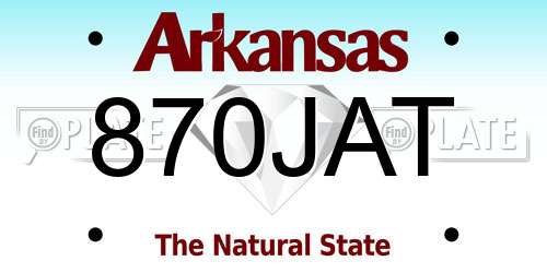870JAT Arkansas License Plate