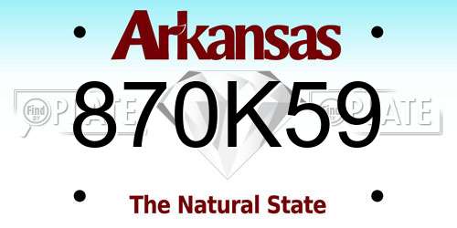870K59 Arkansas License Plate