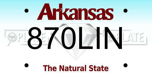 870LIN Arkansas License Plate