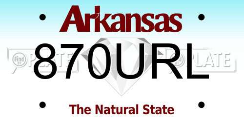 870URL Arkansas License Plate