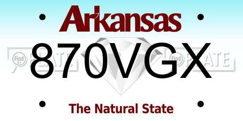 870VGX Arkansas License Plate