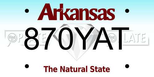 870YAT Arkansas License Plate