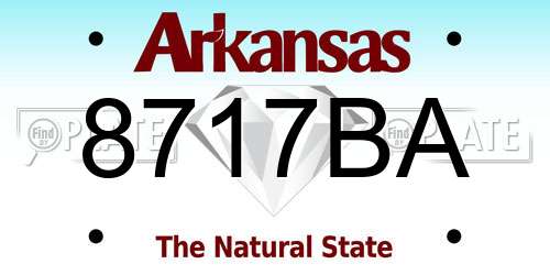 8717BA Arkansas License Plate