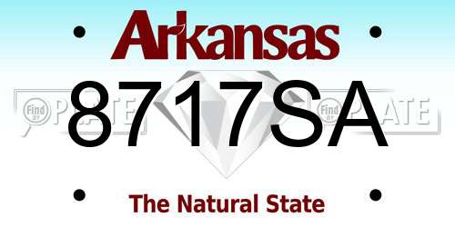 8717SA Arkansas License Plate