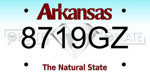 8719GZ Arkansas License Plate
