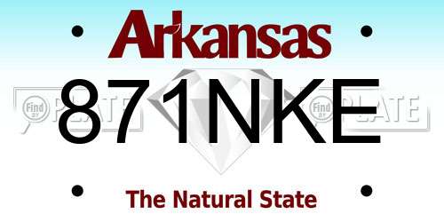871NKE Arkansas License Plate