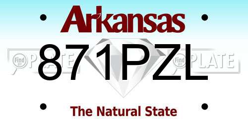 871PZL Arkansas License Plate