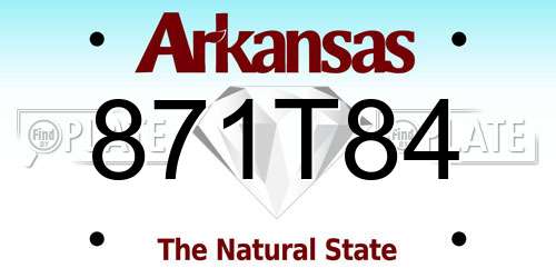 871T84 Arkansas License Plate