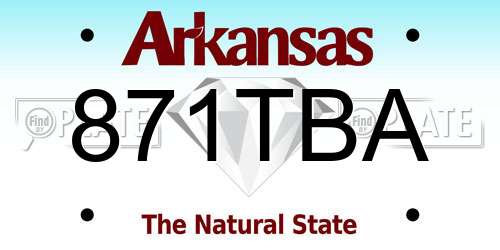 871TBA Arkansas License Plate