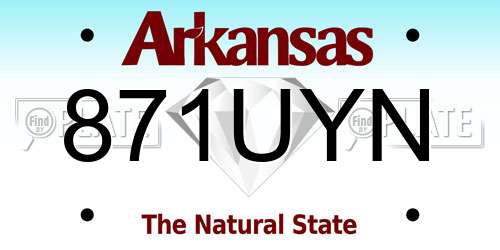 871UYN Arkansas License Plate