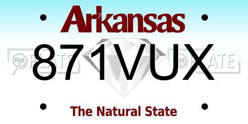 871VUX Arkansas License Plate