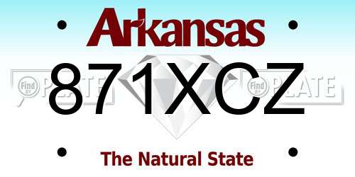 871XCZ Arkansas License Plate