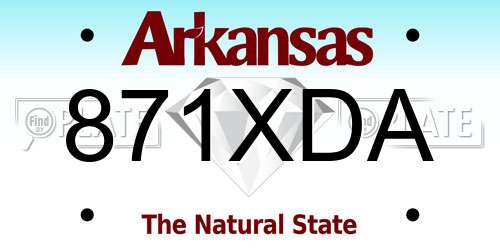871XDA Arkansas License Plate