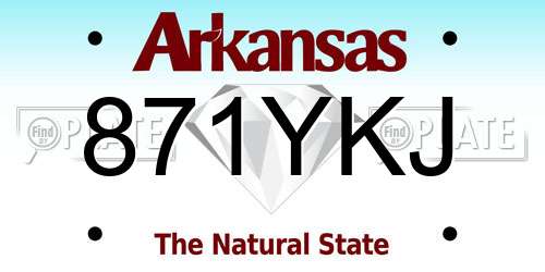 871YKJ Arkansas License Plate