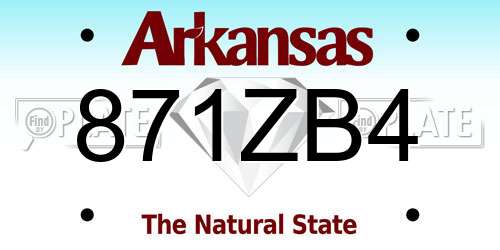 871ZB4 Arkansas License Plate