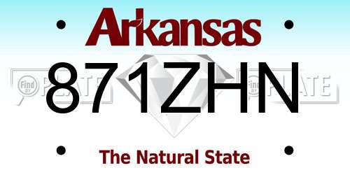 871ZHN Arkansas License Plate