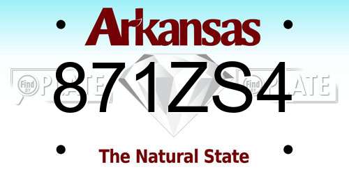 871ZS4 Arkansas License Plate