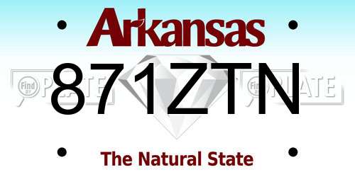 871ZTN Arkansas License Plate