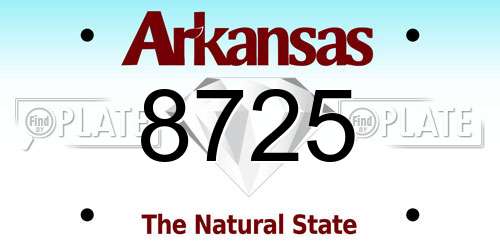 8725 Arkansas License Plate