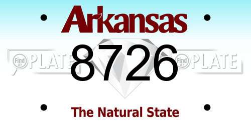 8726 Arkansas License Plate
