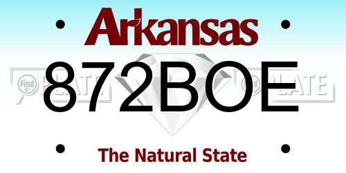 872BOE Arkansas License Plate