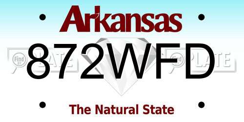 872WFD Arkansas License Plate