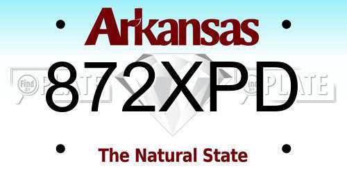 872XPD Arkansas License Plate