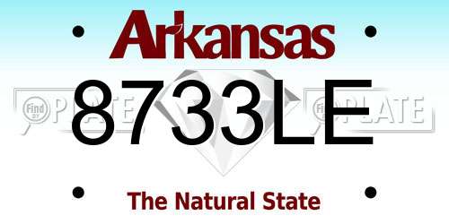 8733LE Arkansas License Plate