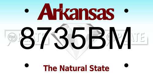 8735BM Arkansas License Plate