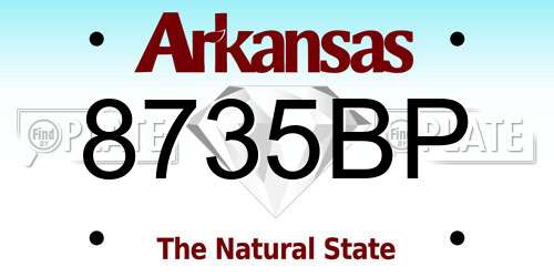 8735BP Arkansas License Plate