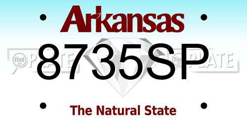 8735SP Arkansas License Plate