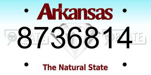 8736814 Arkansas License Plate