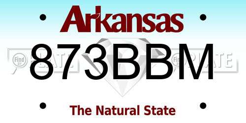 873BBM Arkansas License Plate