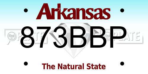 873BBP Arkansas License Plate