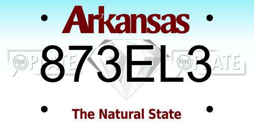 873EL3 Arkansas License Plate
