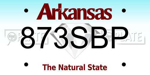 873SBP Arkansas License Plate