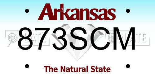 873SCM Arkansas License Plate