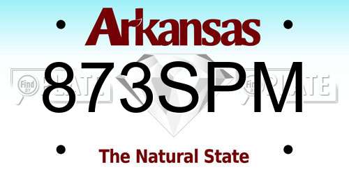 873SPM Arkansas License Plate