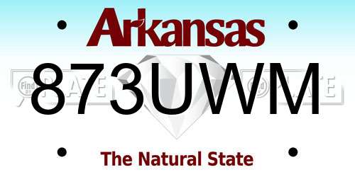 873UWM Arkansas License Plate