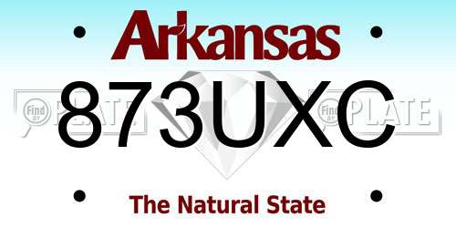 873UXC Arkansas License Plate