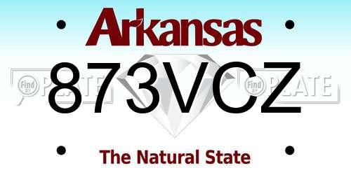 873VCZ Arkansas License Plate
