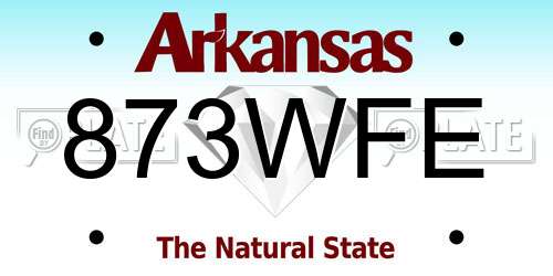 873WFE Arkansas License Plate