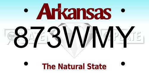 873WMY Arkansas License Plate