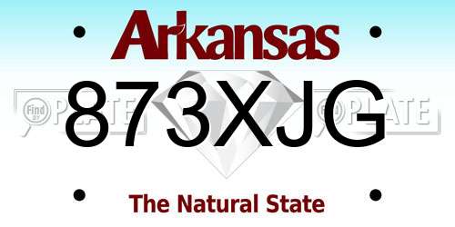 873XJG Arkansas License Plate
