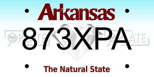 873XPA Arkansas License Plate