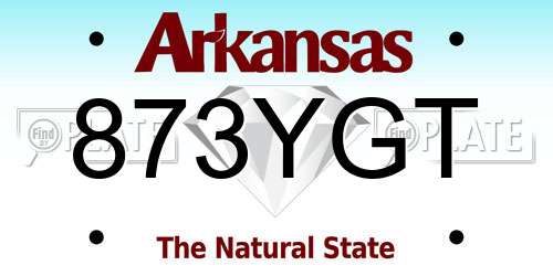873YGT Arkansas License Plate