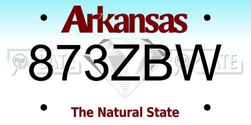 873ZBW Arkansas License Plate