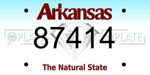 87414 Arkansas License Plate