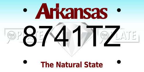 8741TZ Arkansas License Plate