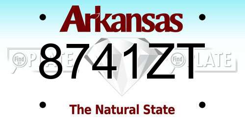 8741ZT Arkansas License Plate